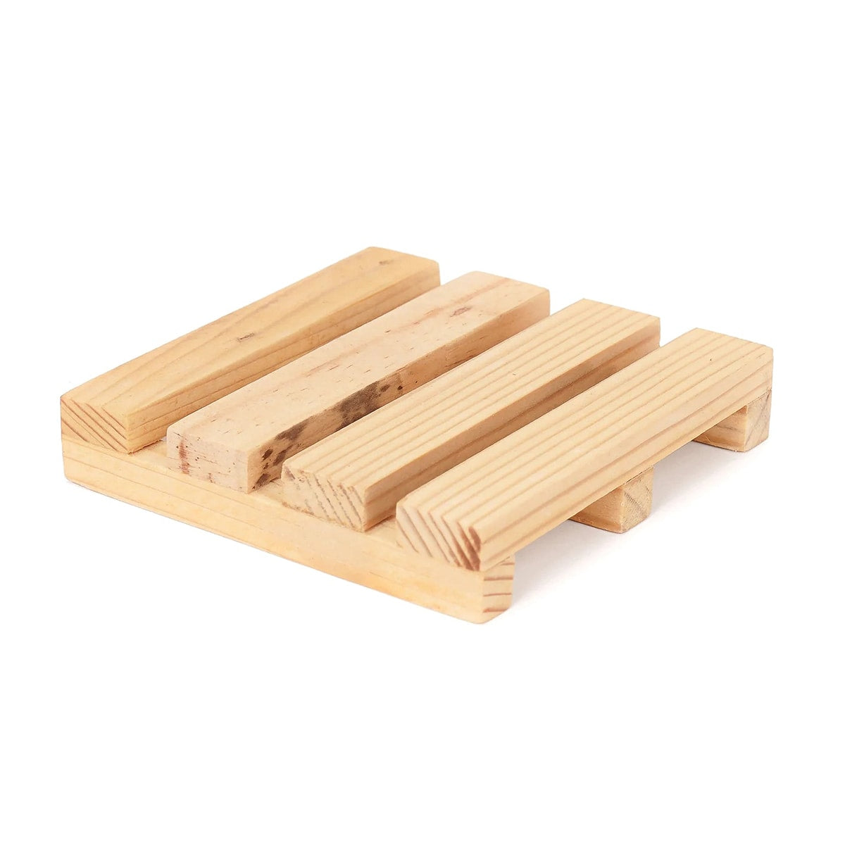 Scandinavian pine coasters set of 4 for kitchen decor with handcrafted artisan quality