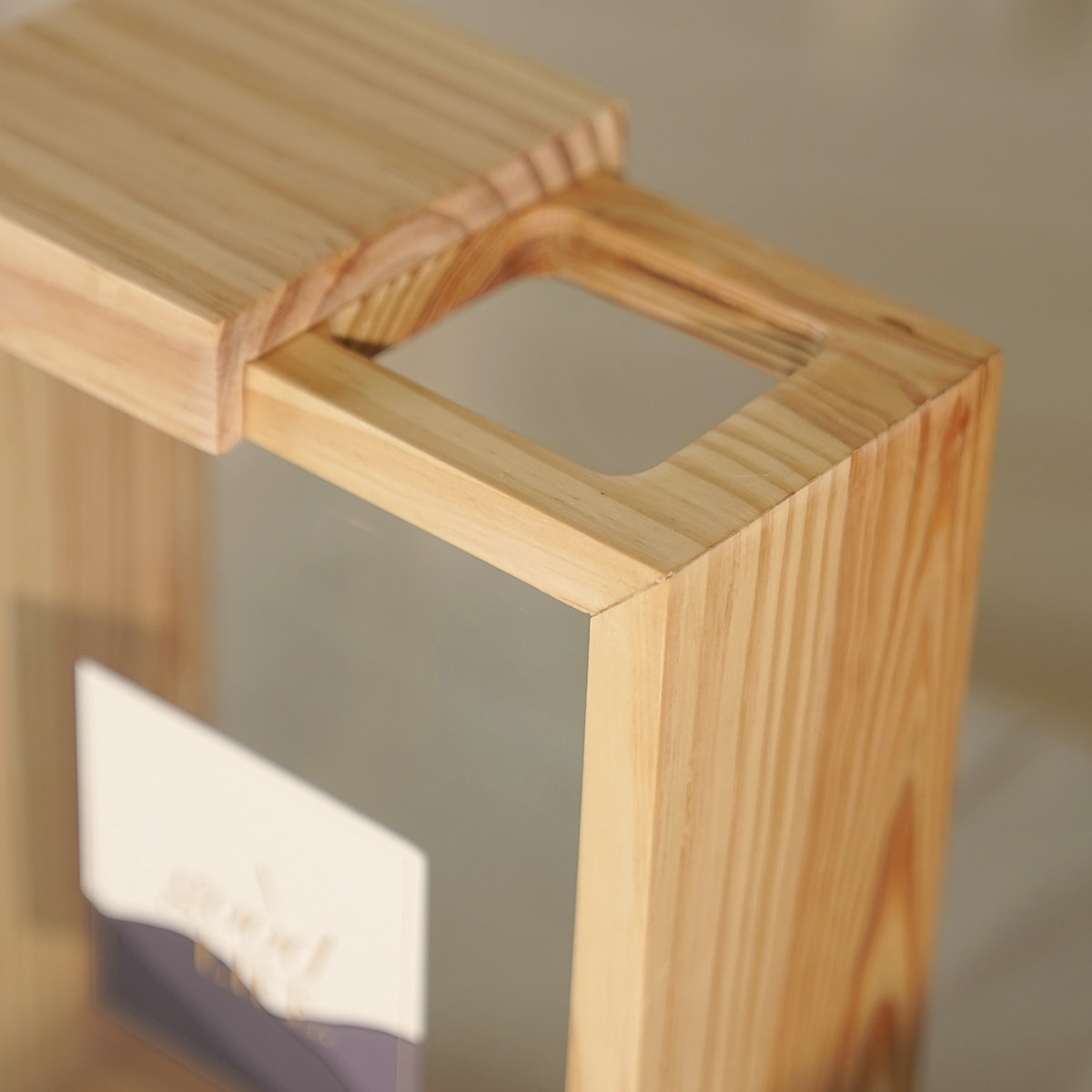 Scandinavian wooden pantry organizer box with natural finish for minimalist kitchen decor and storage