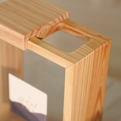 Scandinavian wooden pantry organizer box with natural finish for minimalist kitchen decor and storage