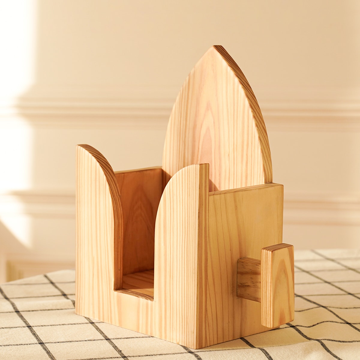 Shop wooden iron holder stand - sustainable pinewood laundry room accessory