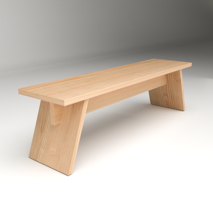 A Good Life minimalist solid wood bench with sleek modern design and natural wood finish
