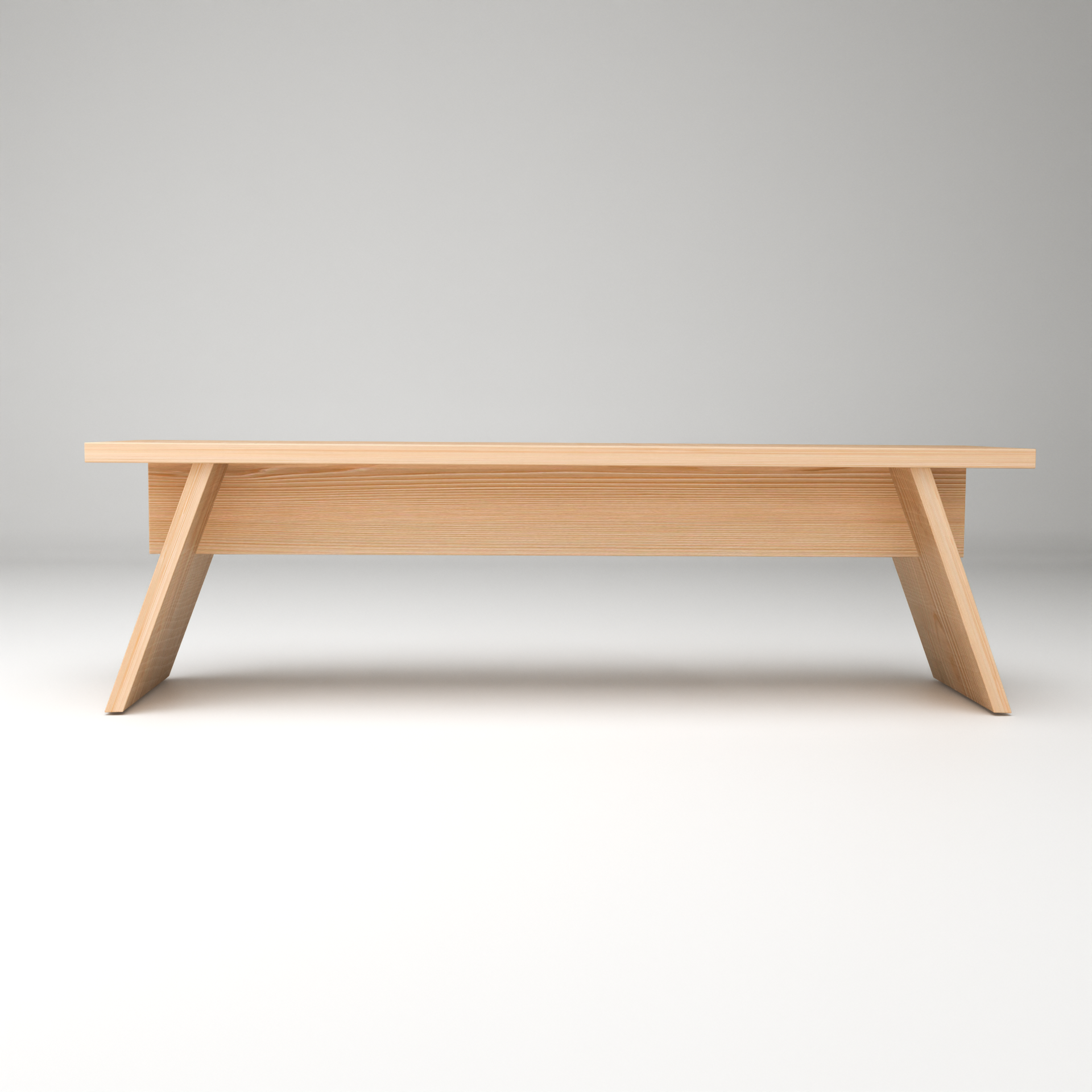 Minimalist solid wood bench by A Good Life with clean lines and natural finish