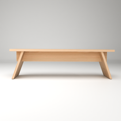 Minimalist solid wood bench by A Good Life with clean lines and natural finish