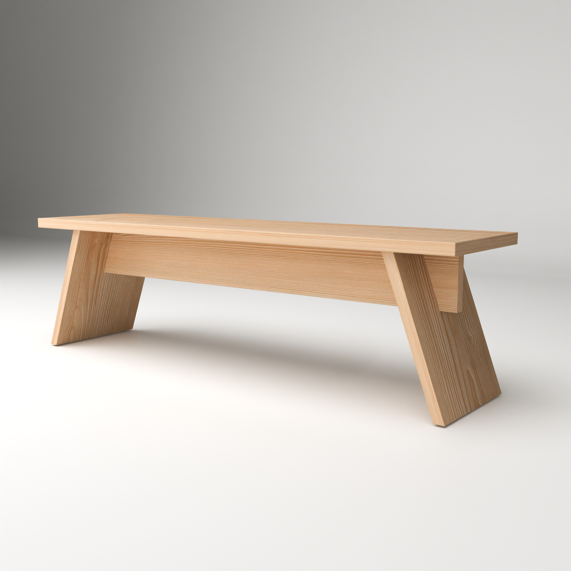 Minimalist solid wood bench by A Good Life with clean lines and light natural finish