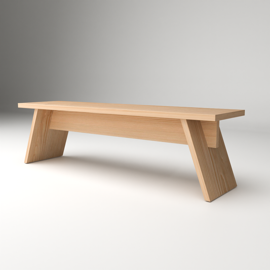 Minimalist solid wood bench by A Good Life with clean lines and light natural finish
