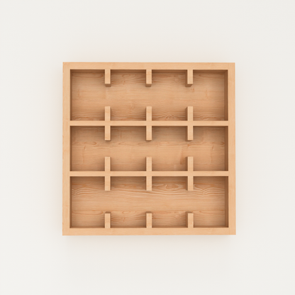 A Good Life minimalist wooden mug rack with a natural wood finish and multiple slots for mugs